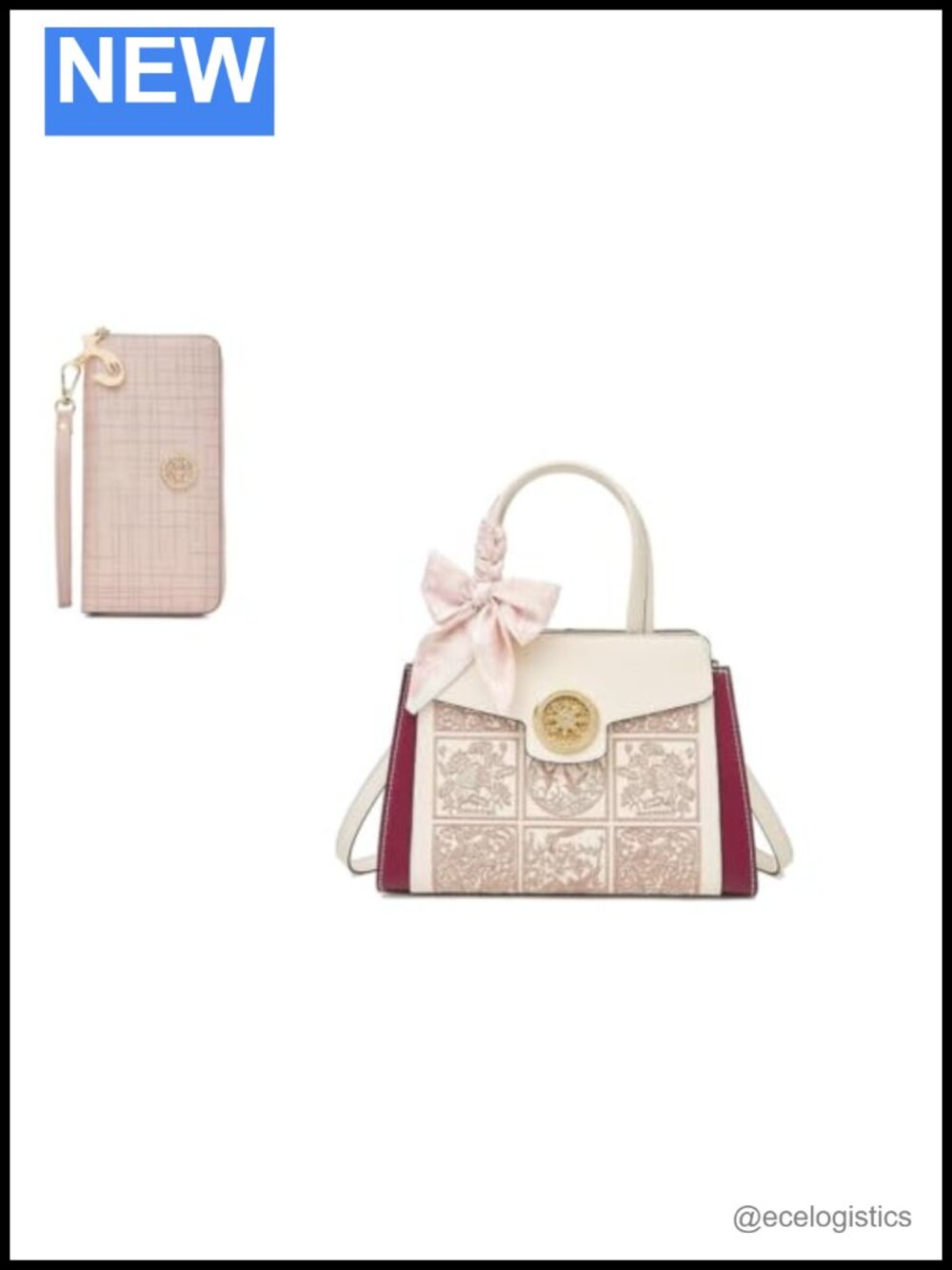 Genuine Leather Wristlet & Crossbody Purse Set for Women